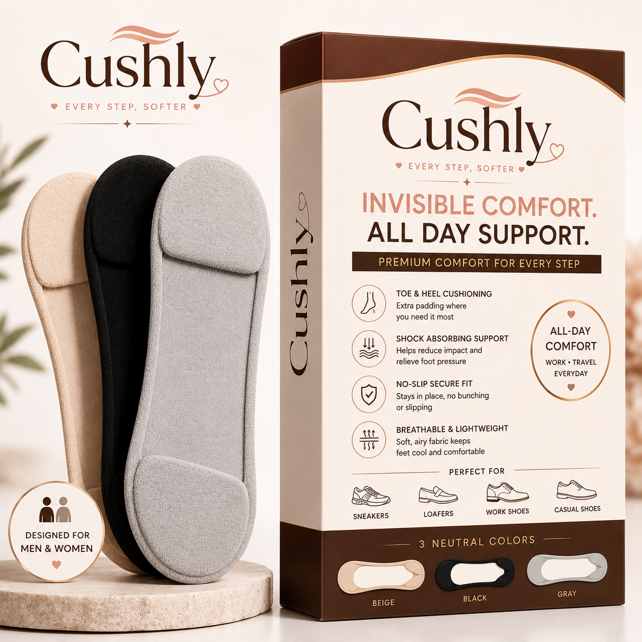 CUSHLY™ Women Boat Sock Plantar Fasciitis