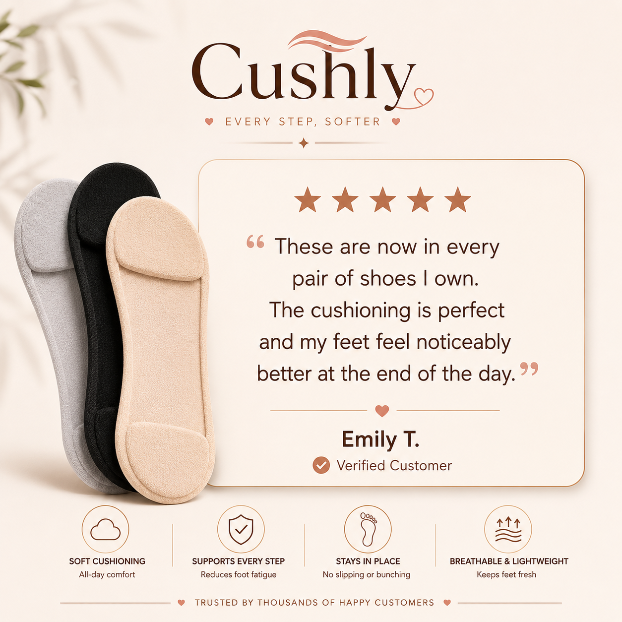 CUSHLY™ Women Boat Sock Plantar Fasciitis